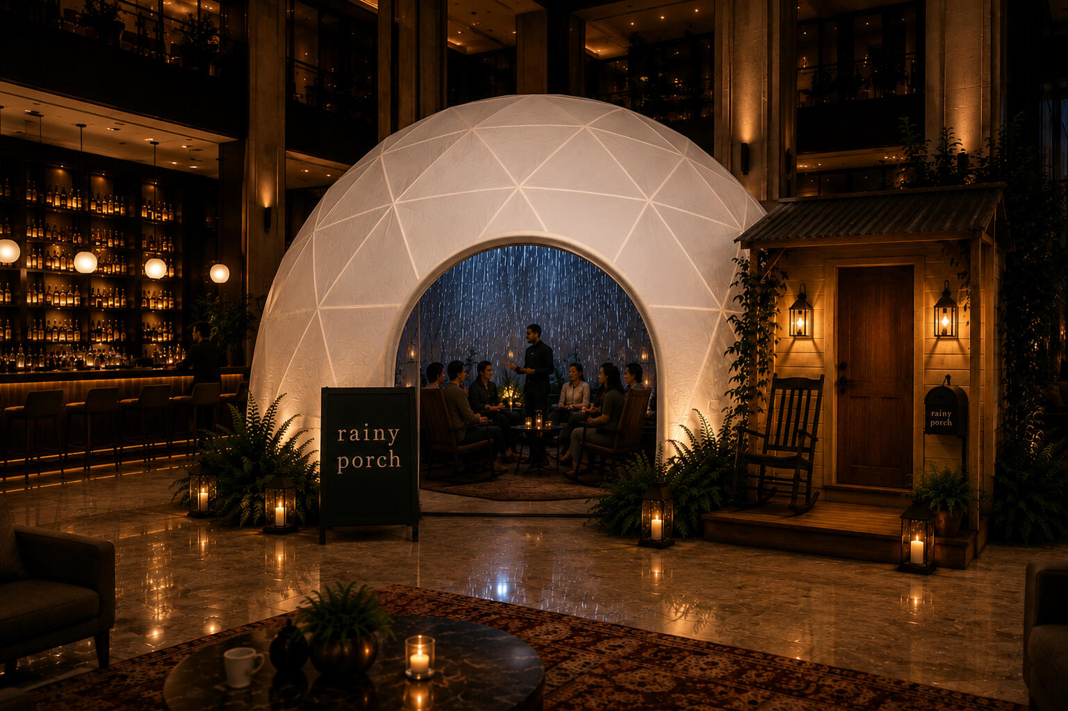 Concept rendering of the planned 5-meter Rainy Porch installation.